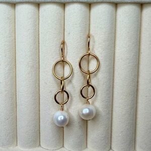 Ring Pearl Drop Earrings